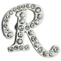 Rhinestone Letter R Pin